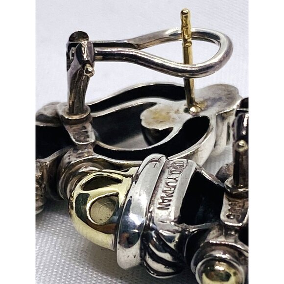 David Yurman 925 Sterling Silver 14K 585 Acorn Door Knocker Earrings - Picture 9 of 10